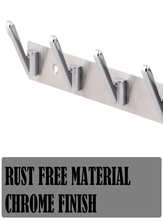 JAGGER خطافات جدارية من الفولاذ المقاوم للصدأ من JAGGER JAG322 لتعليق الملابس/المناشف/حلقات المفاتيح/خطافات الأبواب/قضبان التعليق/خطافات الحمام [عبوة من قطعتين] (طلاء كروم، 6 خطافات) - Image 2